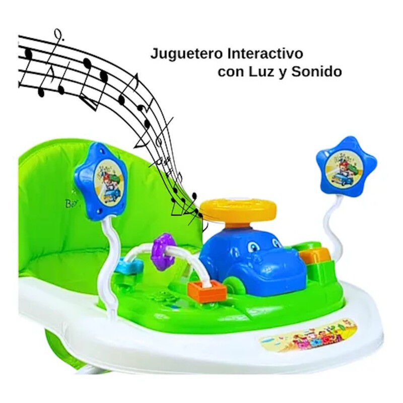 Andadera Beb&eacute; Plegable Verde Musical Juguetero ... image number null