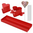 Molde Daofvor En Forma De Coraz&oacute;n Para Cake Pops De 23 cm Con 20 Palitos Rojos
