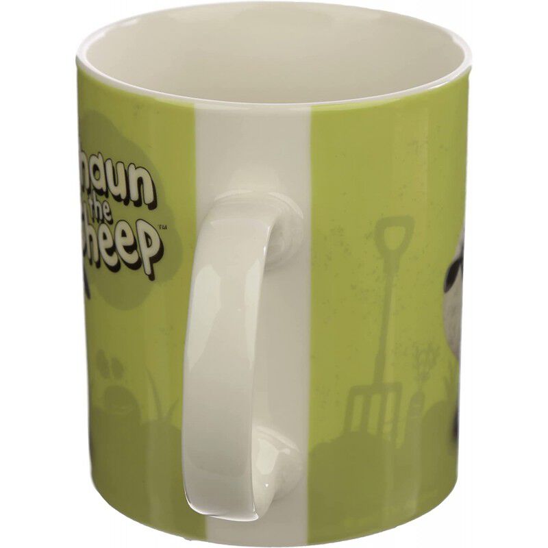 Taza La Oveja Shaun Reba&ntilde;o Sobre Fondo Verde Po... image number null