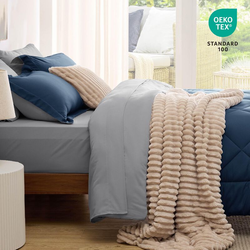Juego De Ropa De Cama Bedsure Navy Queen Con Ed... image number null
