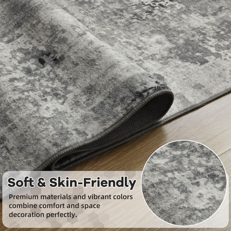 Alfombra Merelax Redonda Gris De 122 cm Lavable... image number null