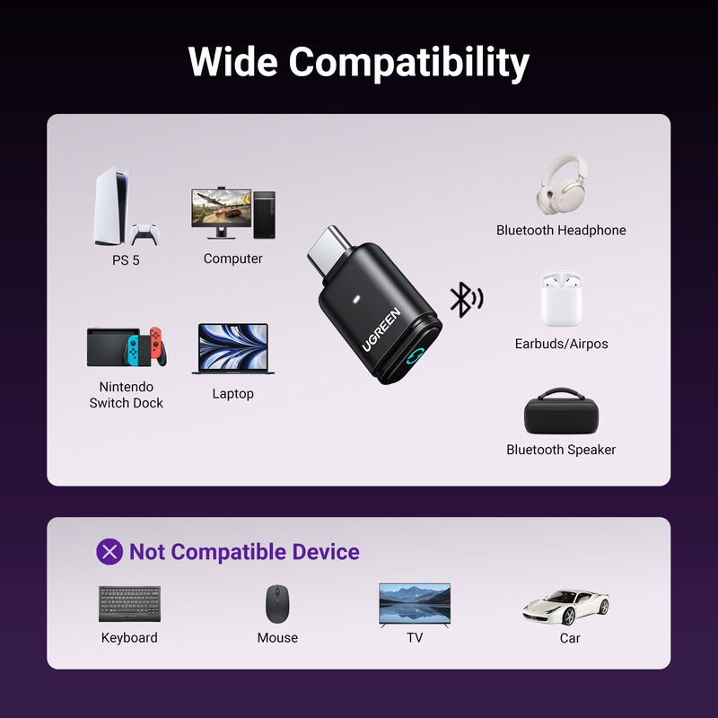 Adaptador Bluetooth Ugreen Usb-c Para Ps5 Con A... image number null