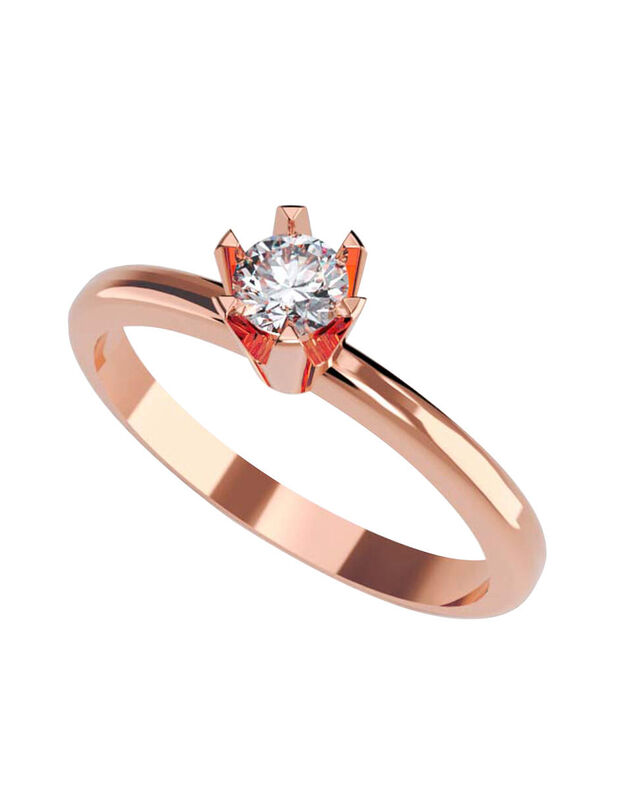 Anillo de Compromiso en Oro Rosa 14K con Circon... image number null