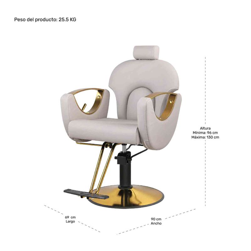 Silla Premium Sal&oacute;n Spa Est&eacute;tica Neum&aacute;tica Ajus... image number null