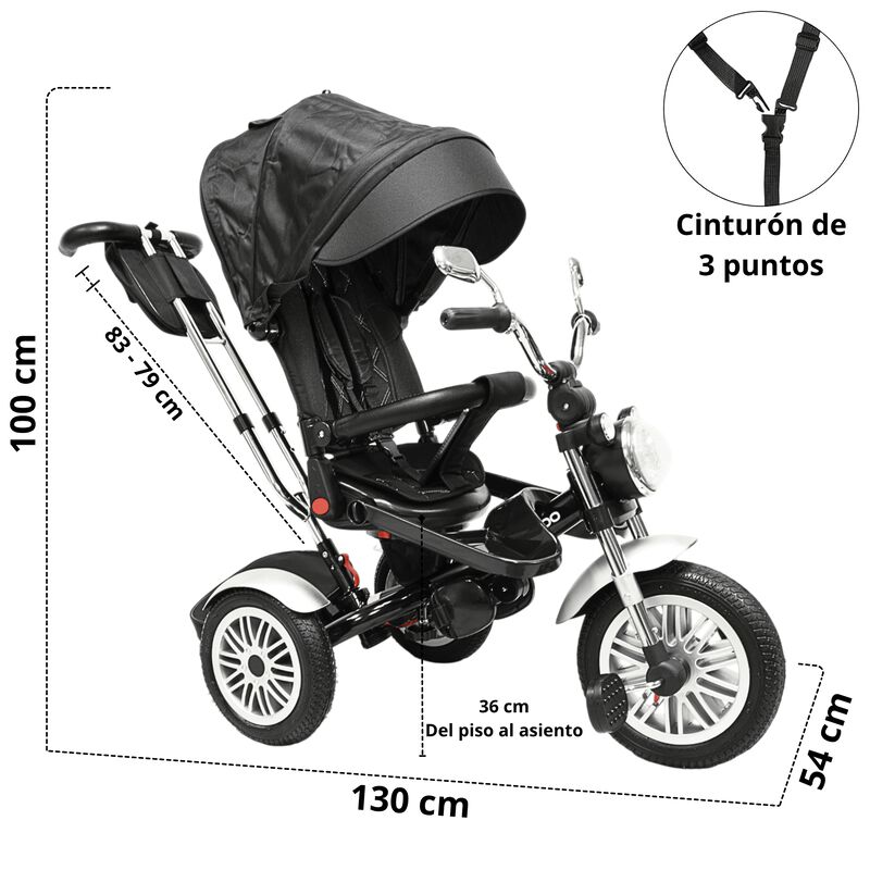 Triciclo para Ni&ntilde;os Asiento Reclinable Giratori... image number null