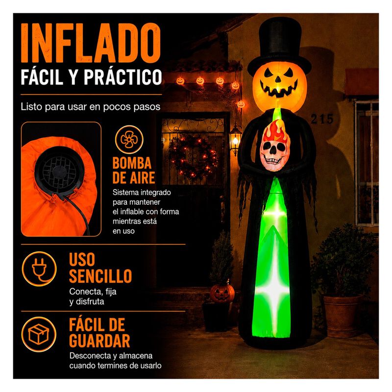 Inflable Halloween Hombre Calabaza Fantasma Gig... image number null