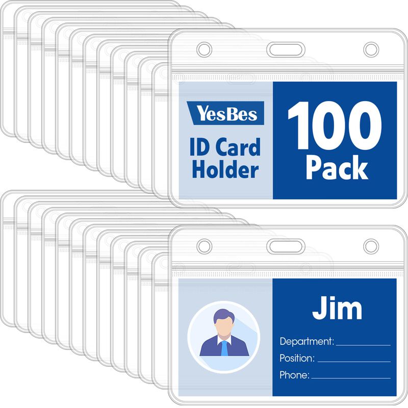 Porta Credenciales Yesbes Pack De 100 Impermeab... image number null