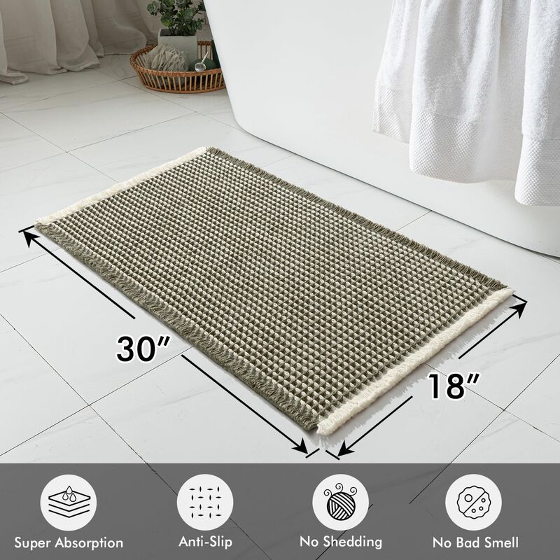Alfombras De Ba&ntilde;o Miulee Waffle, Juego De 2 Uni... image number null