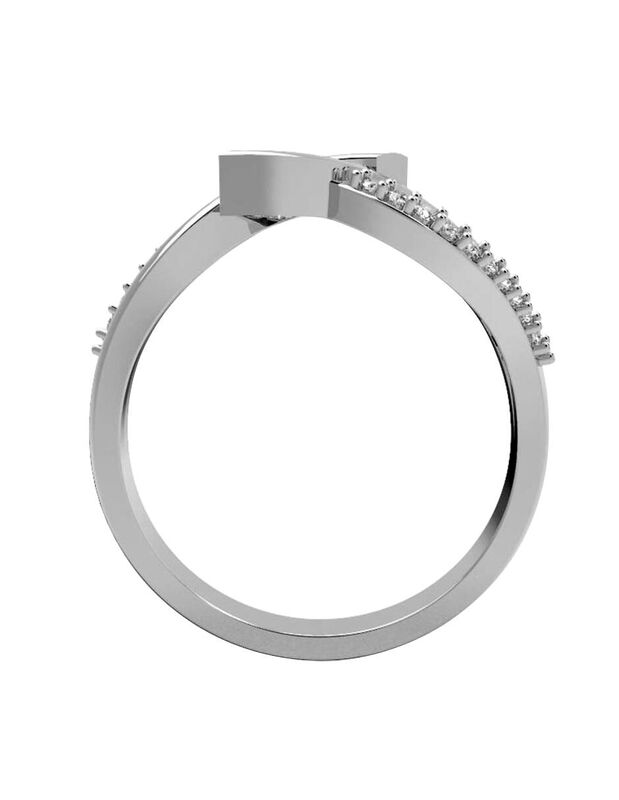 Anillo de Compromiso en Oro Blanco 10K con Circ... image number null