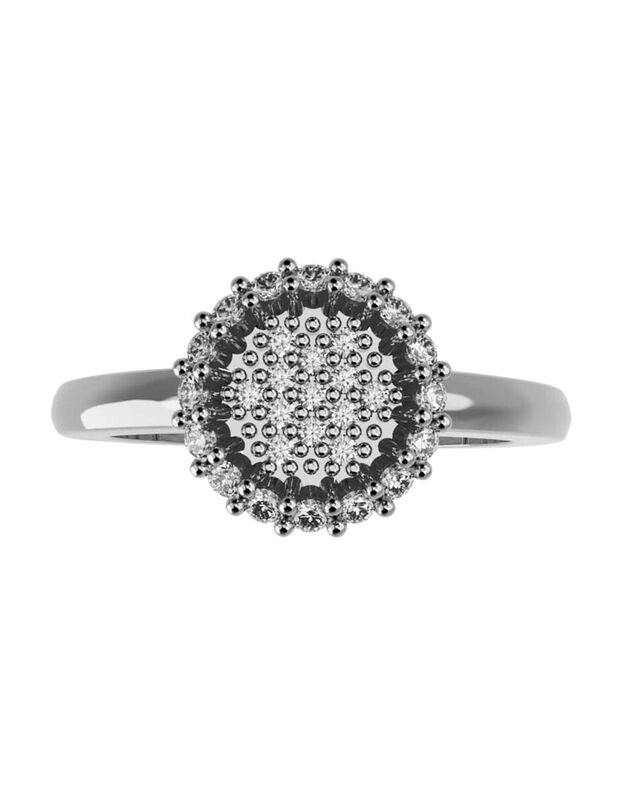 Anillo de Compromiso en Oro Blanco 10K con Circ... image number null