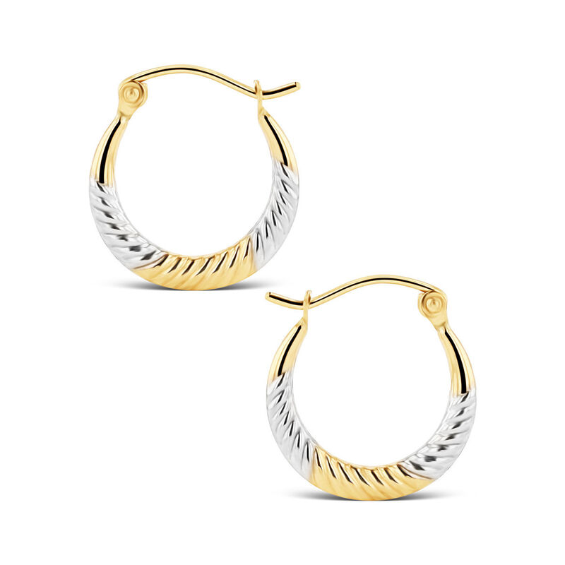 Arracadas De Oro Amarillo Y Blanco 10K (10 Mm A... image number null