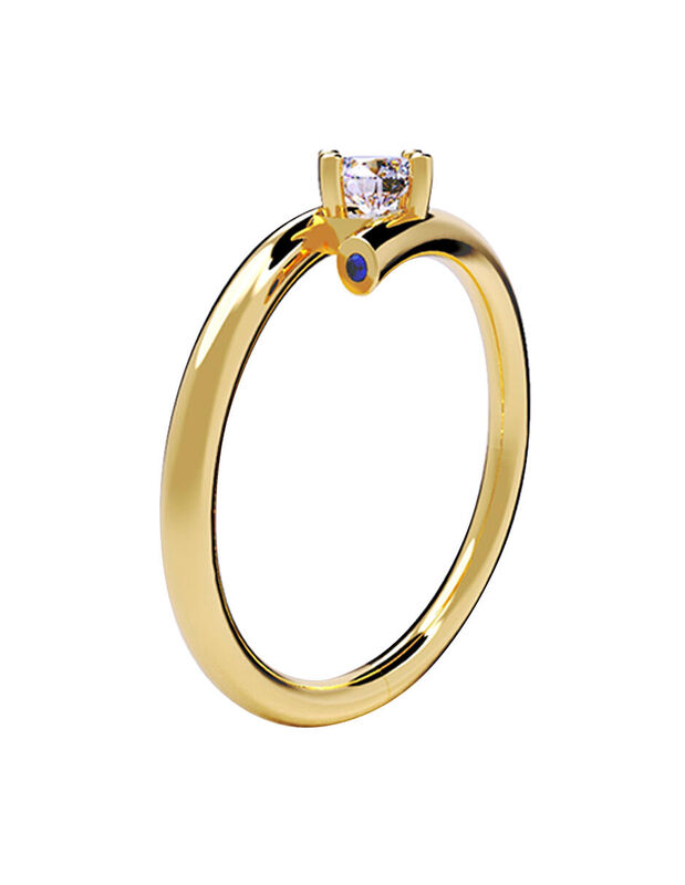 Anillo de Compromiso de 14K con Diamante de Lab... image number null