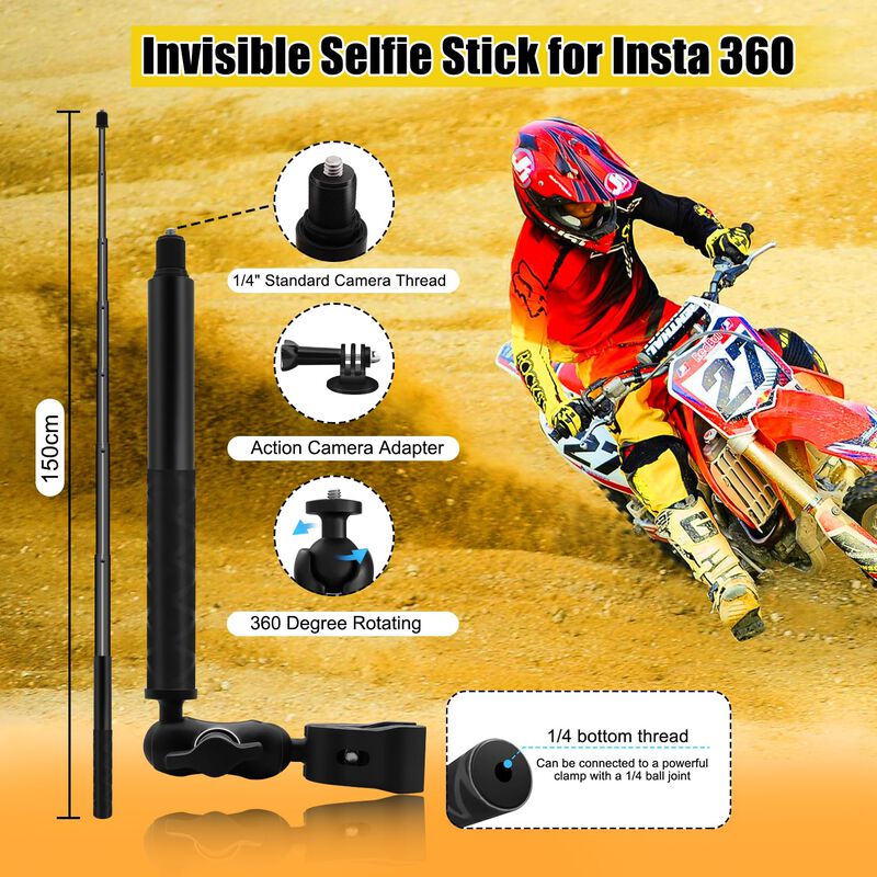 Kit De Soporte Para Moto Con Doble Pinza Y Palo... image number null