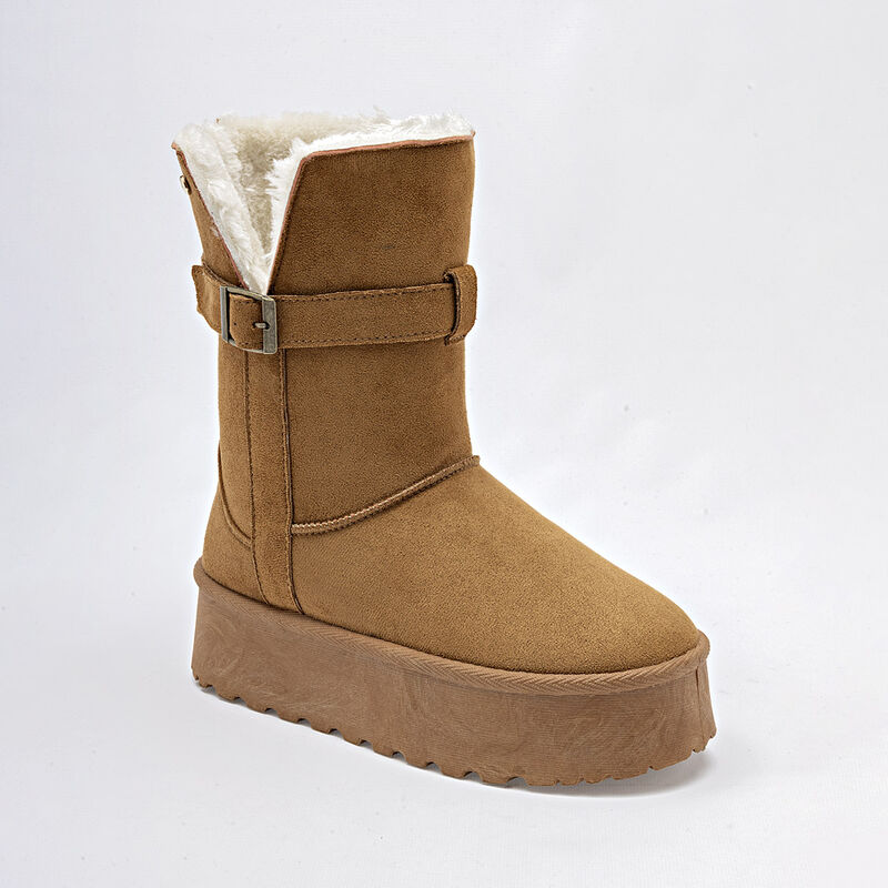 Moramora Bota con peluche para mujer camel image number null
