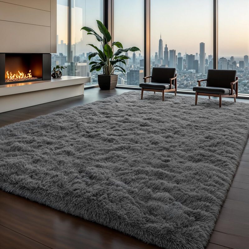 Alfombra Zentavio Gris Para Sal&oacute;n Y Dormitorio,... image number null