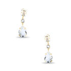 Aretes Plata Dorada 925 Con Piedras Blancas