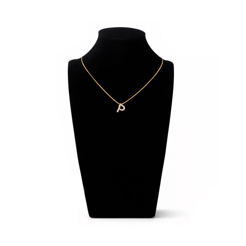 Dije Letra P De Oro Amarillo 14k Con Cadena Con... image number null