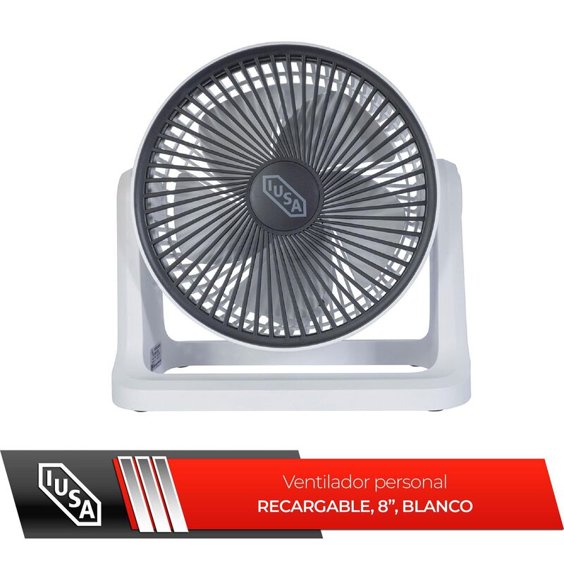 Ventilador Personal Recargable, 8", Blanco, Ius... image number null