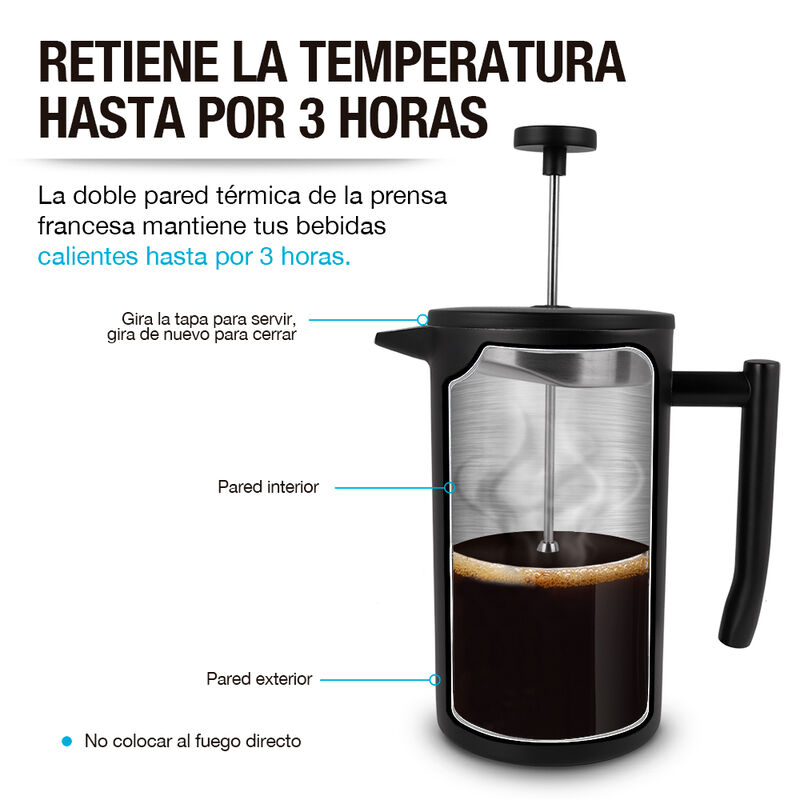 Cafetera Prensa Francesa de Acero Inoxidable Do... image number null