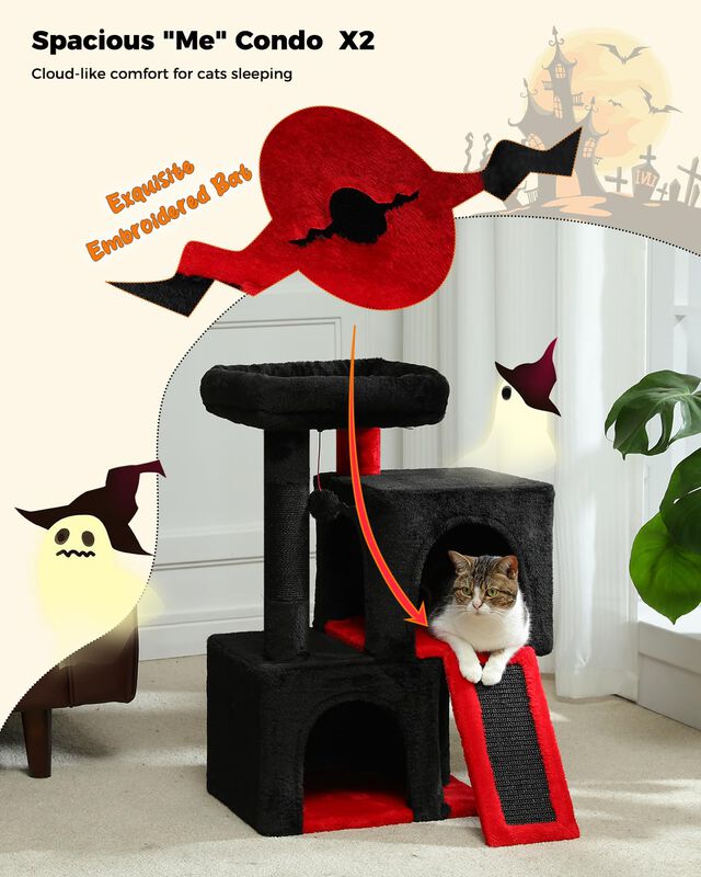 &Aacute;rbol Para Gatos Pawz Road 76 cm G&oacute;tico Con 2 C... image number null