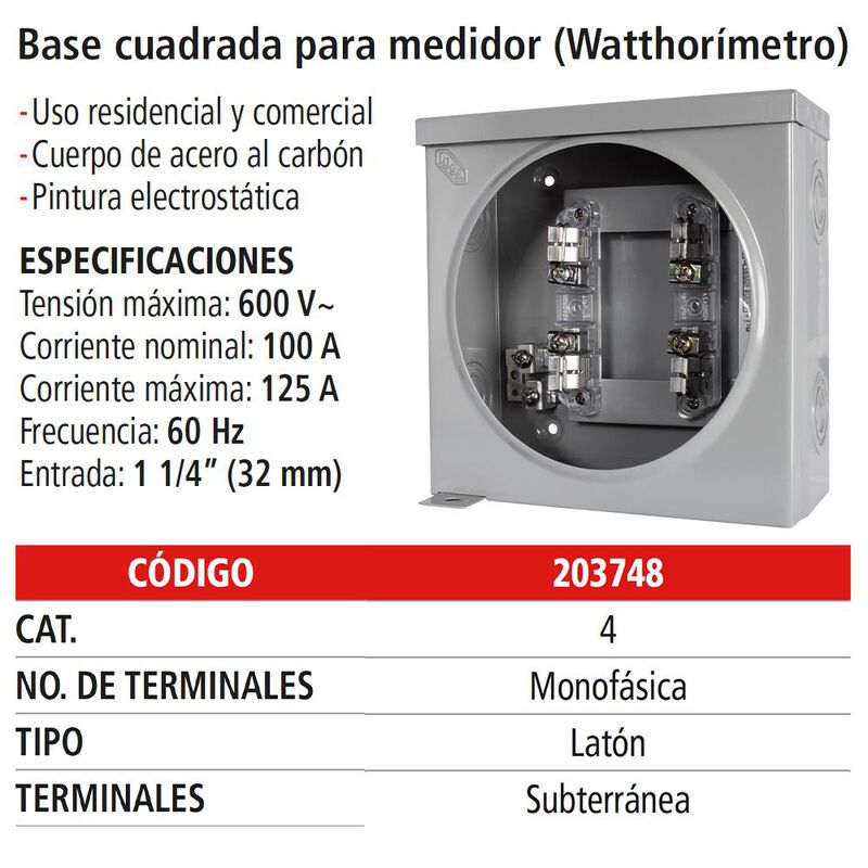 Base para medidor 4 terminales, IUSA image number null