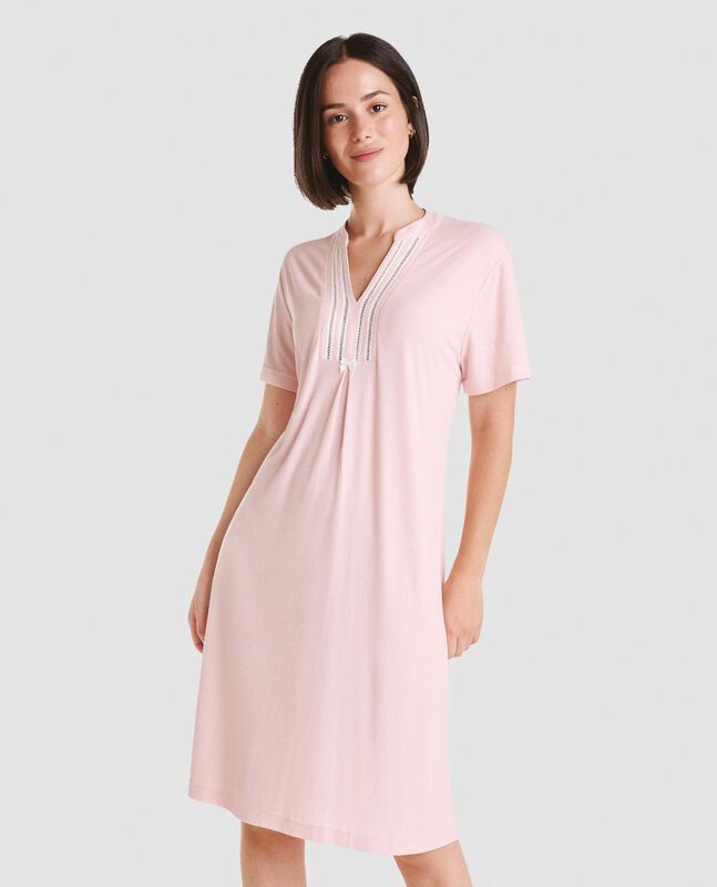 Camis&oacute;n M/C Canale con Entredos Rosa image number null