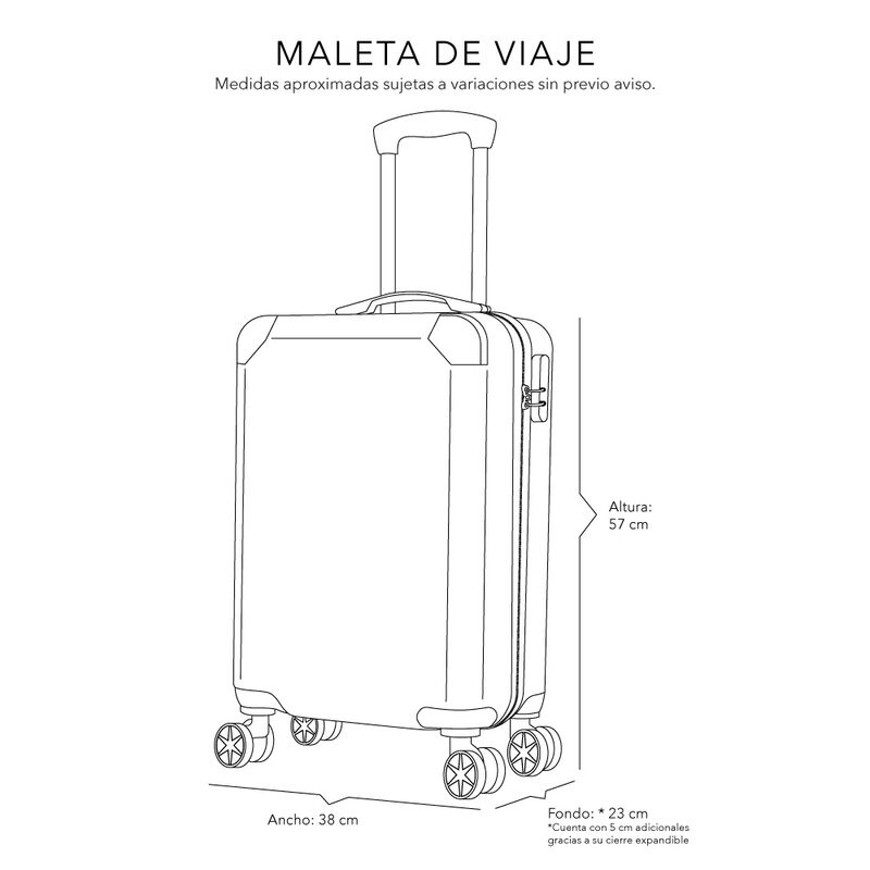 Maleta Expandible de Mano R&iacute;gida con Ruedas 10 ... image number null
