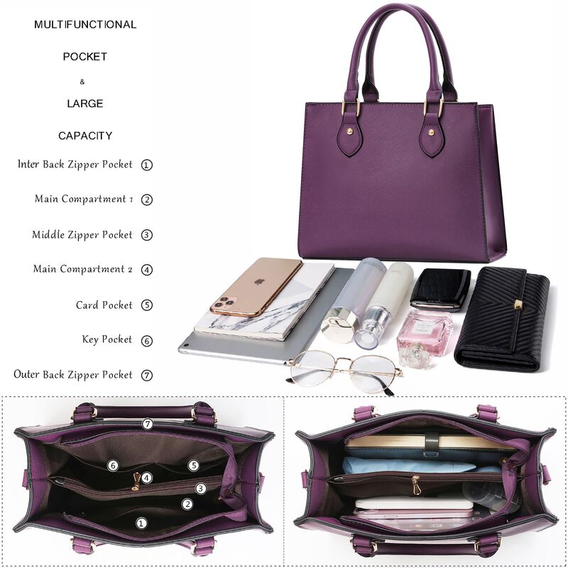 Bolso Chicarousal 30x13x23 Cm Morado Cuero Pu image number null