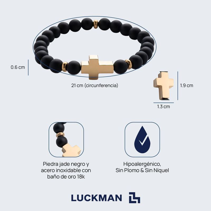 Pulsera Hombre Cruz, Brazalete Piedras, Regalos... image number null
