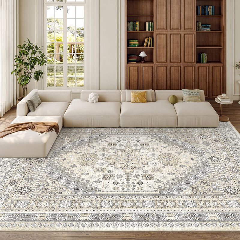 Alfombra De &Aacute;rea Zesthome 305x244 Cm Beige Lava... image number null