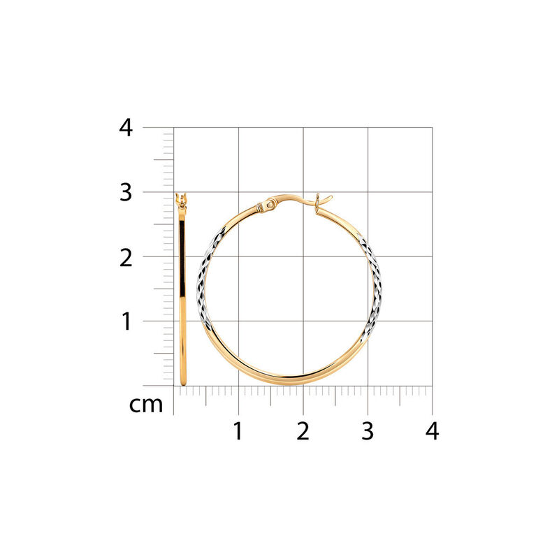 Arracadas Oro 10k Con Platinado 31 mm | Bizzarr... image number null