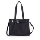 Bolsa Tote Maxi Con Hebilla Decorativa Color Negro