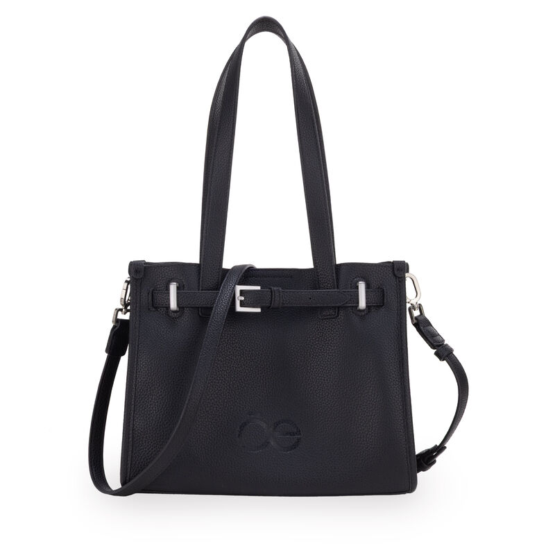 Bolsa Tote Maxi Con Hebilla Decorativa Color Ne... image number null