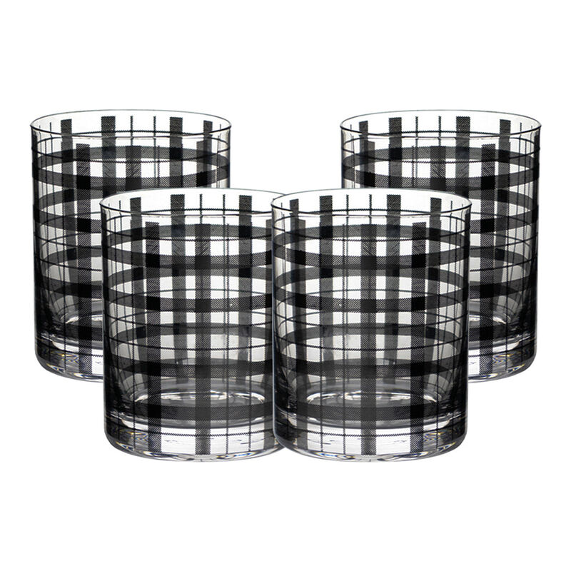 Set De 4 Vasos De Cristal Con Rayas Negras - 41... image number null