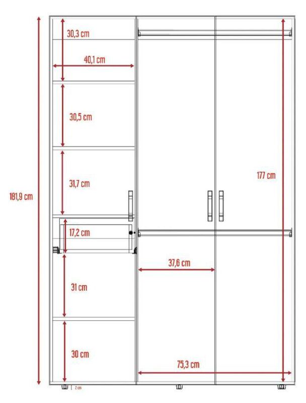 Closet Roko Chocolate Virtual Muebles image number null