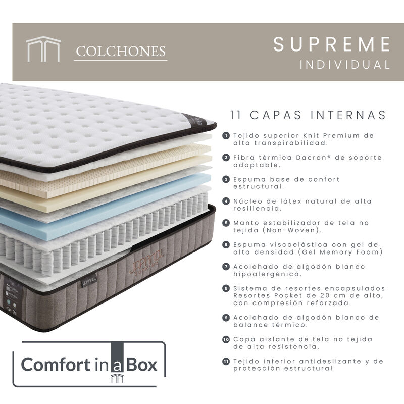 Colch&oacute;n Individual Japandi Supreme Memory Foam ... image number null