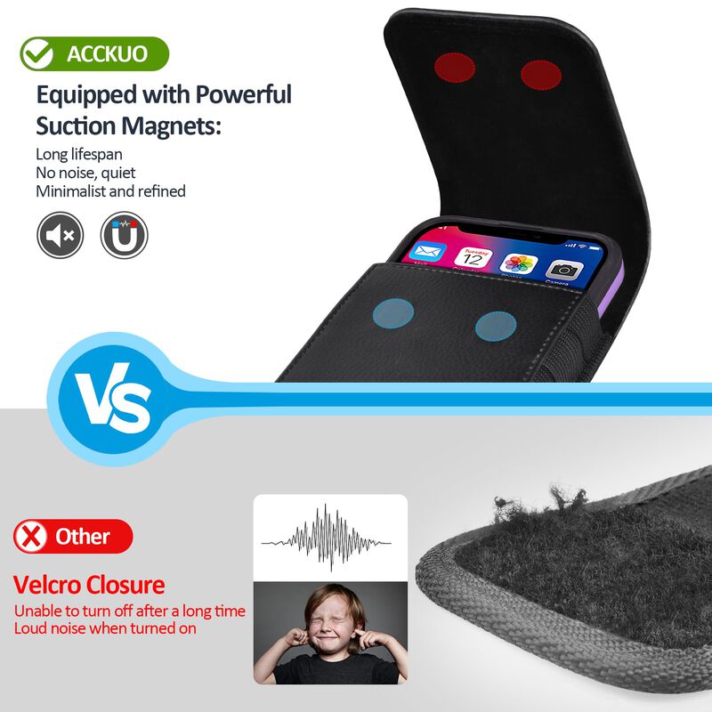 Funda De Piel Acckuo Con Clip Met&aacute;lico Para Cin... image number null