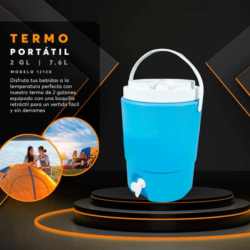 Combo Hieleras 48QT + Termo 2 Galones Azul image number null