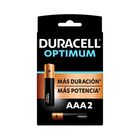 DURACELL ALCALINA AAA CON 2 UNIDADES OPTIMUM 1.5V