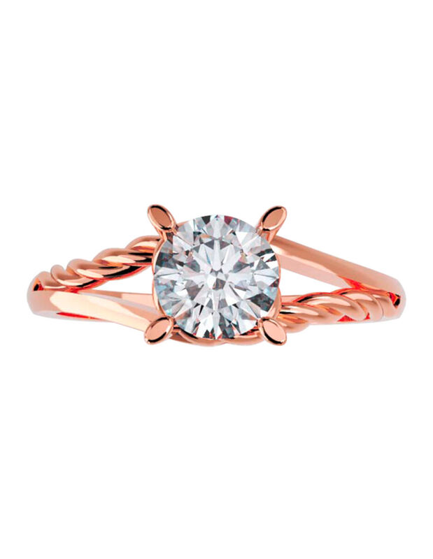 Anillo de Compromiso de 14K con Diamante de Lab... image number null