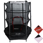 Trampol&iacute;n Infantil Brincol&iacute;n 140 Cm 55 Pulgadas Con Red De Seguridad Alta 36 Resortes Acero Galvanizado Soporta 50 Kg Negro