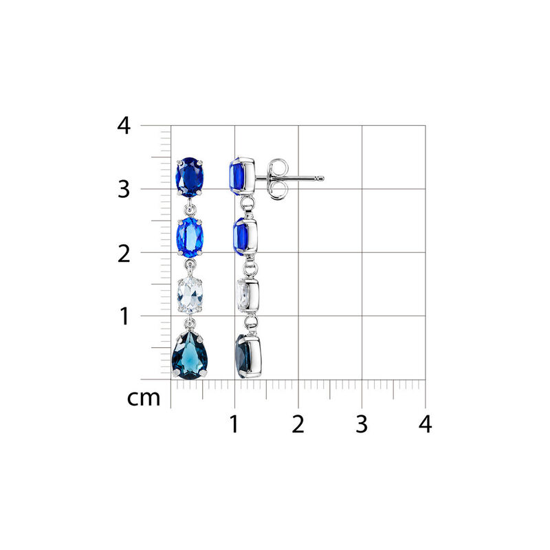 Aretes Plata 925 Con Piedras Azules image number null