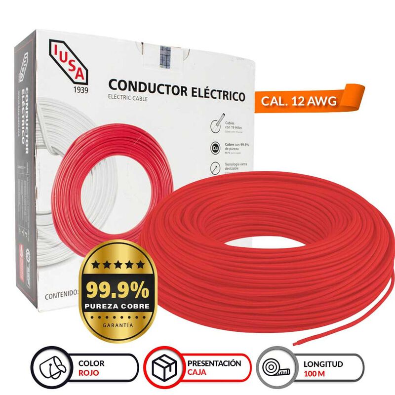 Cable Calibre 12 Thw-ls / Thhw-ls 100 M Rojo image number null
