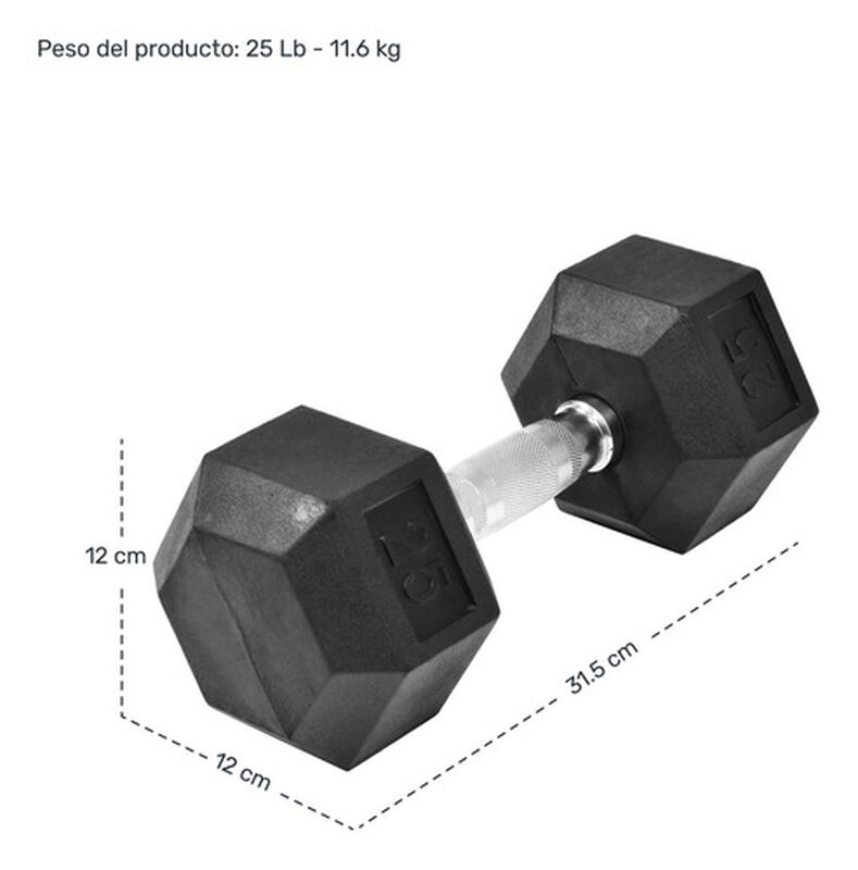Par Mancuernas Hexagonales 25 Lbs 2pz Profesion... image number null