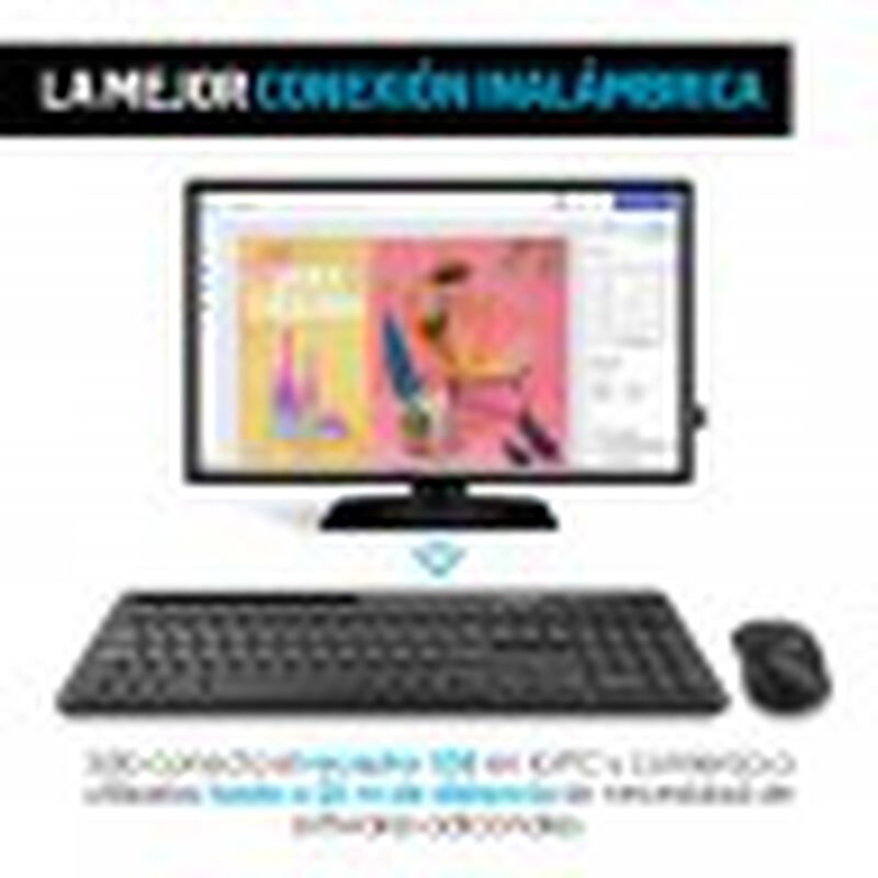 Redlemon Teclado y Mouse Inal&aacute;mbrico Usb para W... image number null