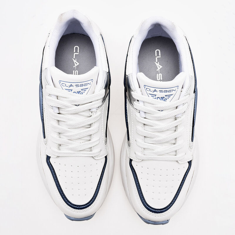Clasben Tenis urbano para mujer blanco azul pla... image number null