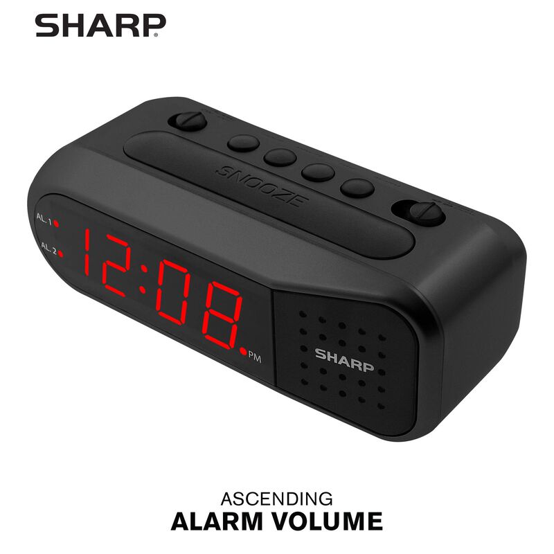 Reloj Despertador Digital Sharp Black Con Led R... image number null