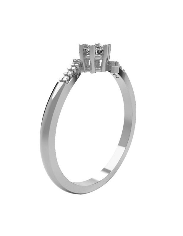 Anillo de Compromiso en Oro Blanco 14K con Circ... image number null