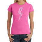 Camiseta Word Art Para Mujer - Rayo- Rosa