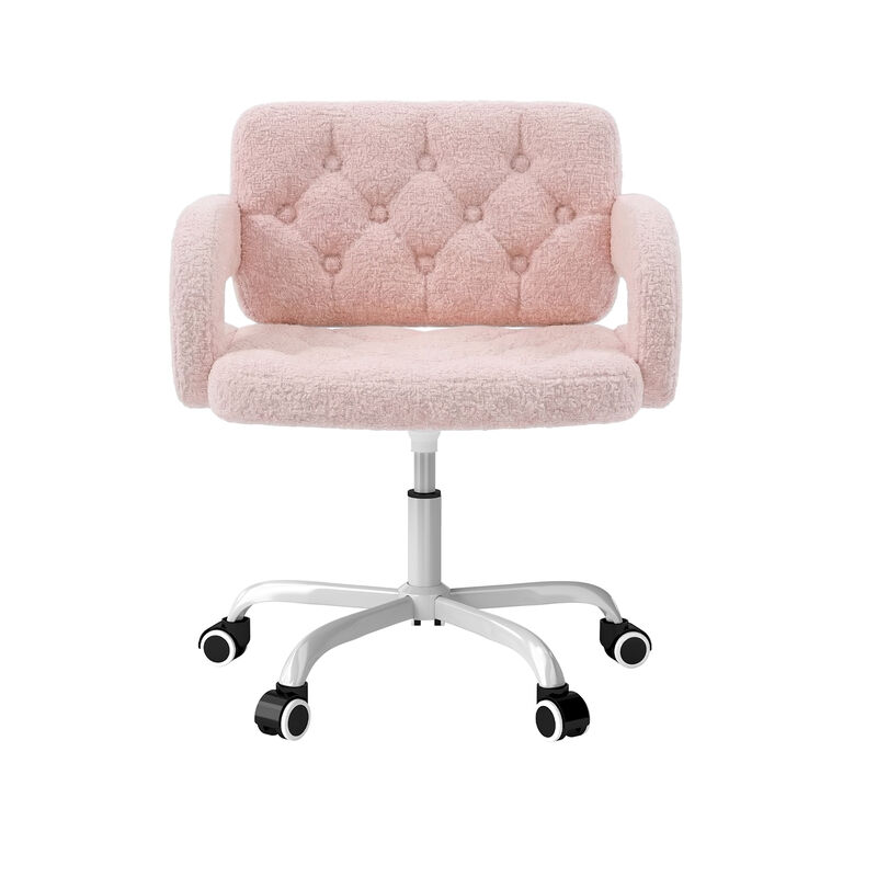 Silla De Escritorio Rosa Con Brazos, Respaldo C... image number null